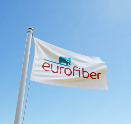Flagge mit Eurofiber-Logo